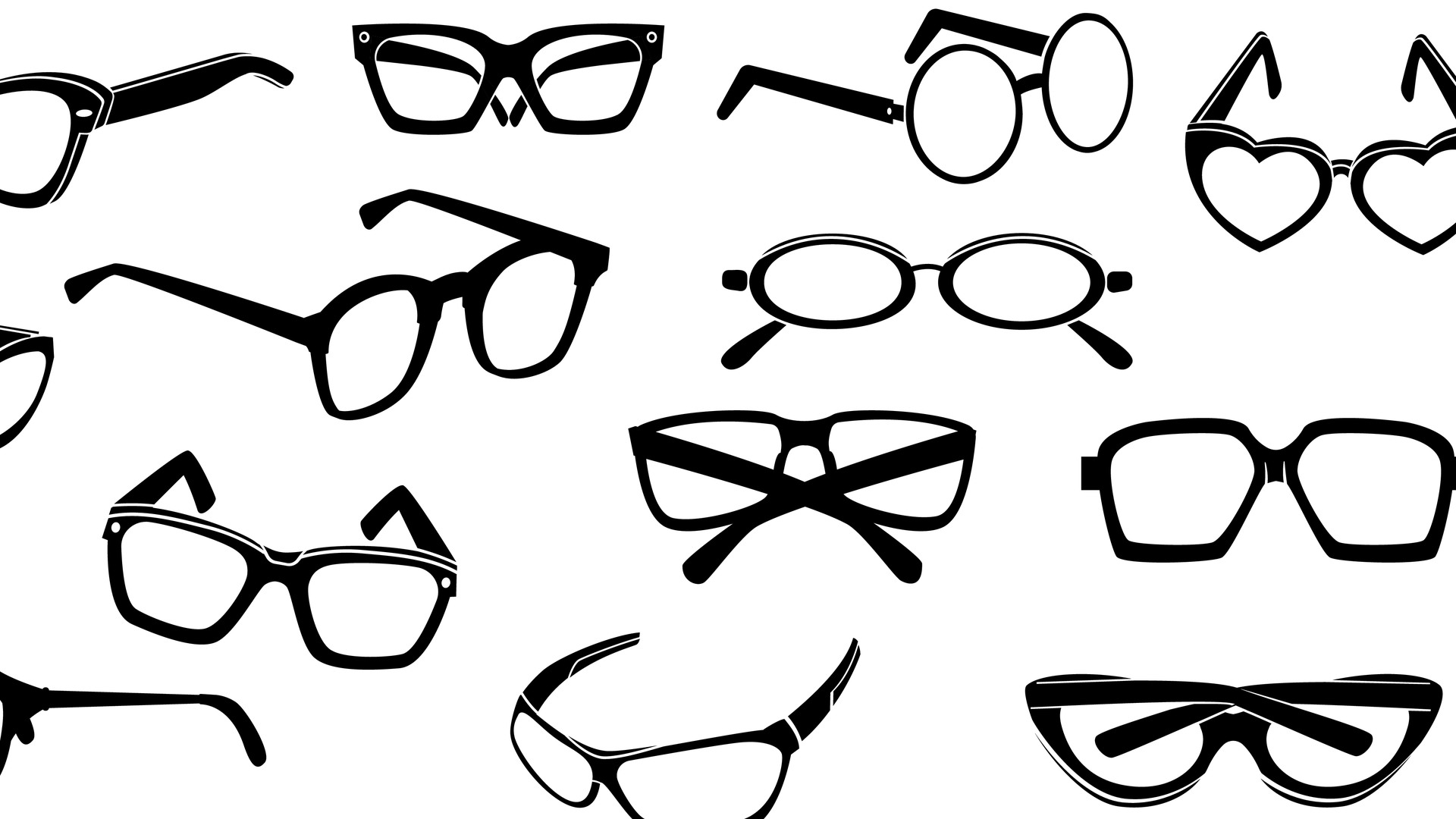 Illustration av olika typer av glasögon.